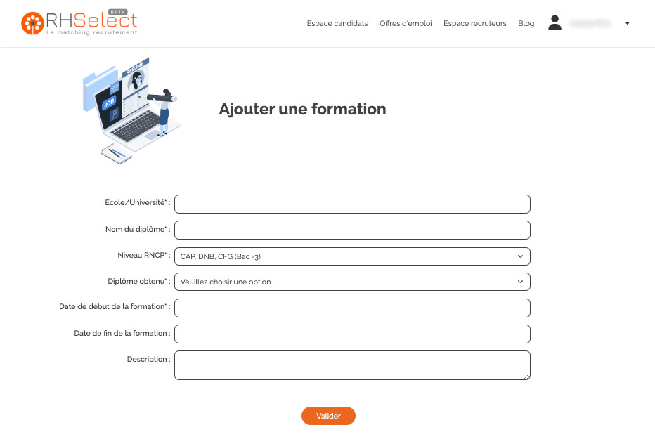 Ajouter une formation