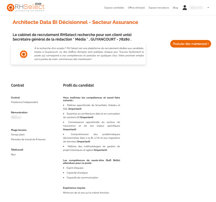 Description offre d'emploi